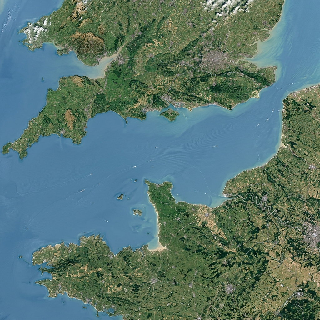 Map of the English Channel as a permanent border between England and France after the Hundred Years' War