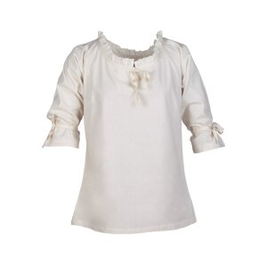 Market-Medieval Blouse Birga 3/4 arm natural white size S