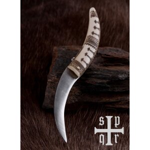 Viking Folding Knife with Carbon Steel Blade, Bone Handle