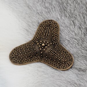 Viking Trefoil-Shaped Cloak Ornament Stora Ryk bronze