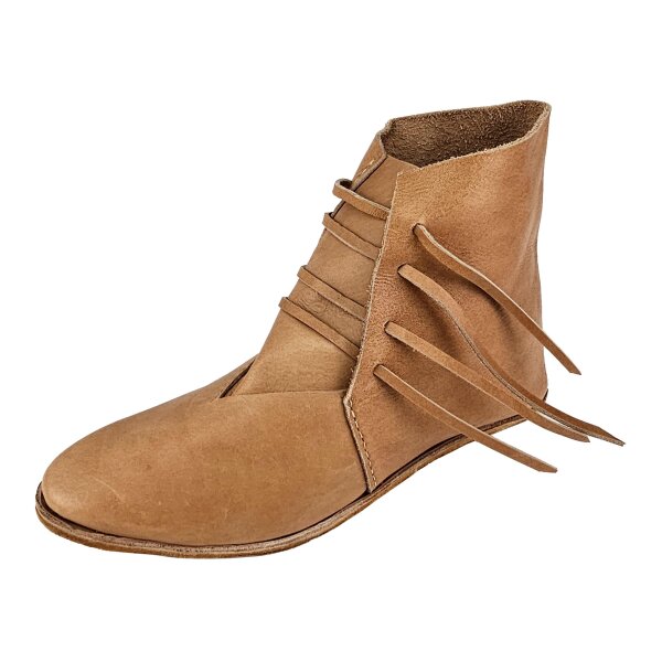 Half-Boots laced with nailed sole  natural brown 36