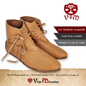 Half-Boots laced with nailed sole  natural brown 36