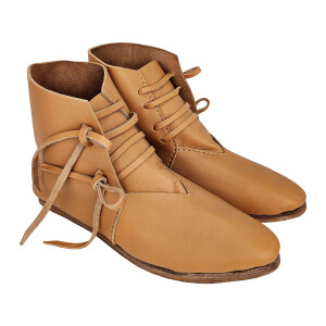 Half-Boots laced with nailed sole  natural brown 38