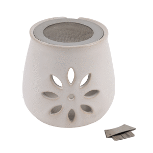 Clay incense burner with floral pattern