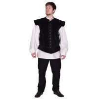 Velvet Doublet Victor with Metal Buttons, black