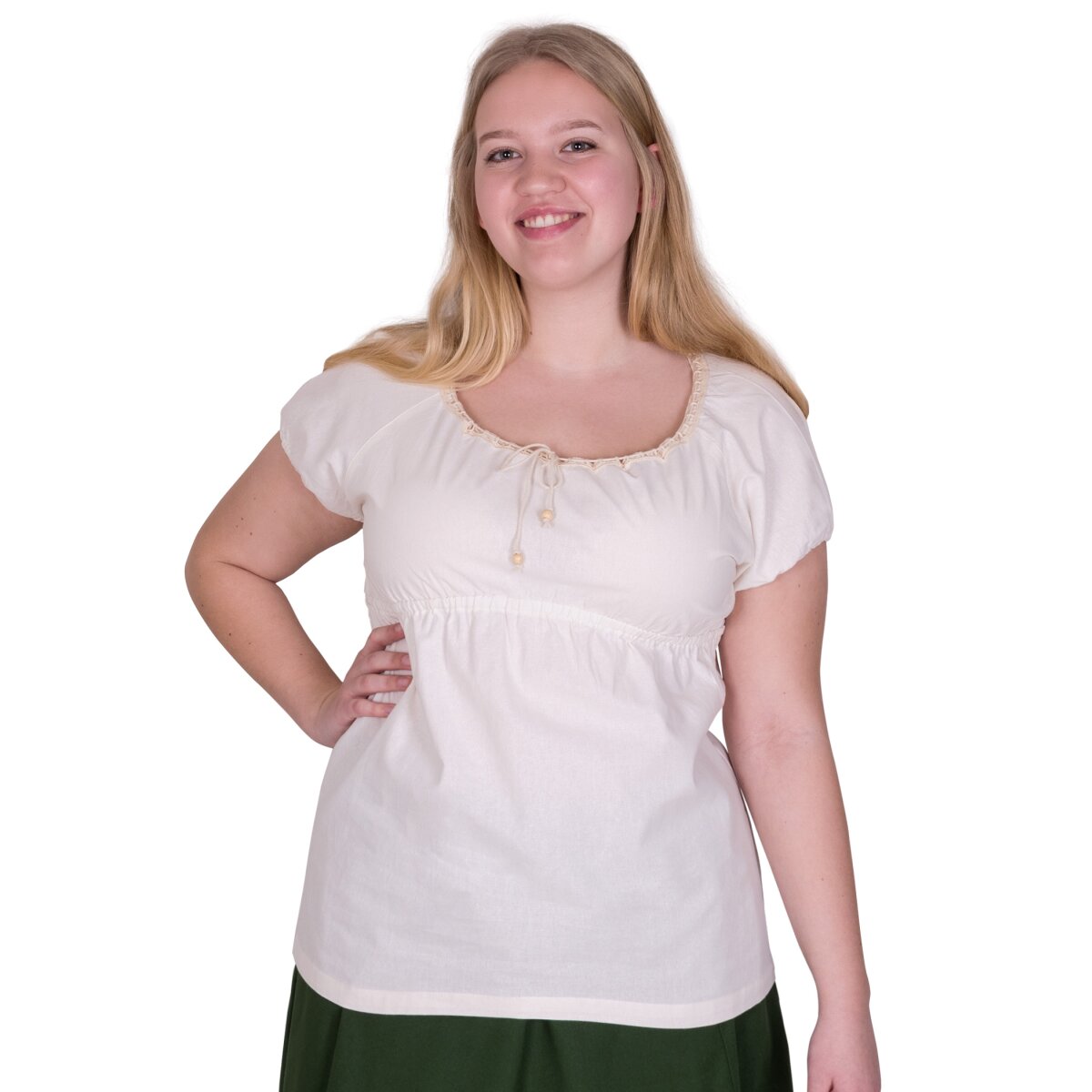 Medieval Blouse Aren, short-sleeved, nature