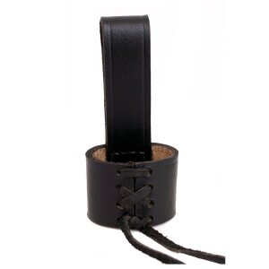 Adjustable Belt Holder for Dagger, Black Leather