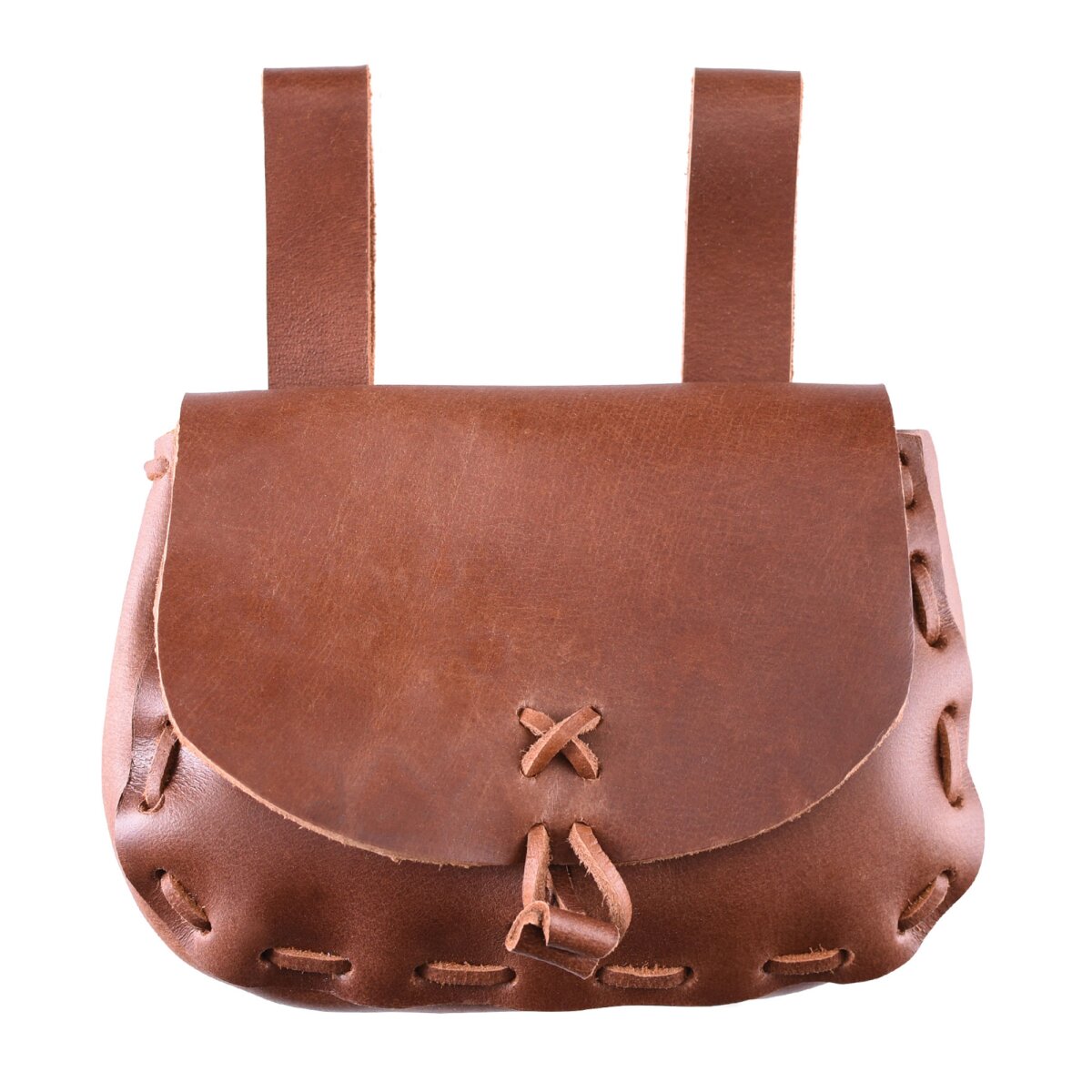 Borsa medievale in pelle, marrone chiaro