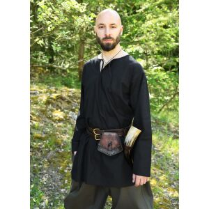 Celtic Leather Bag, Medieval Belt Pouch with Pictish Motif