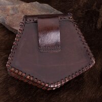 Celtic Leather Bag, Medieval Belt Pouch with Pictish Motif
