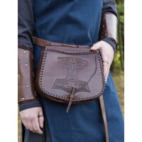 Leather pouch with Thors Hammer embossing