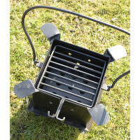 Portable fire pit and grill from steel