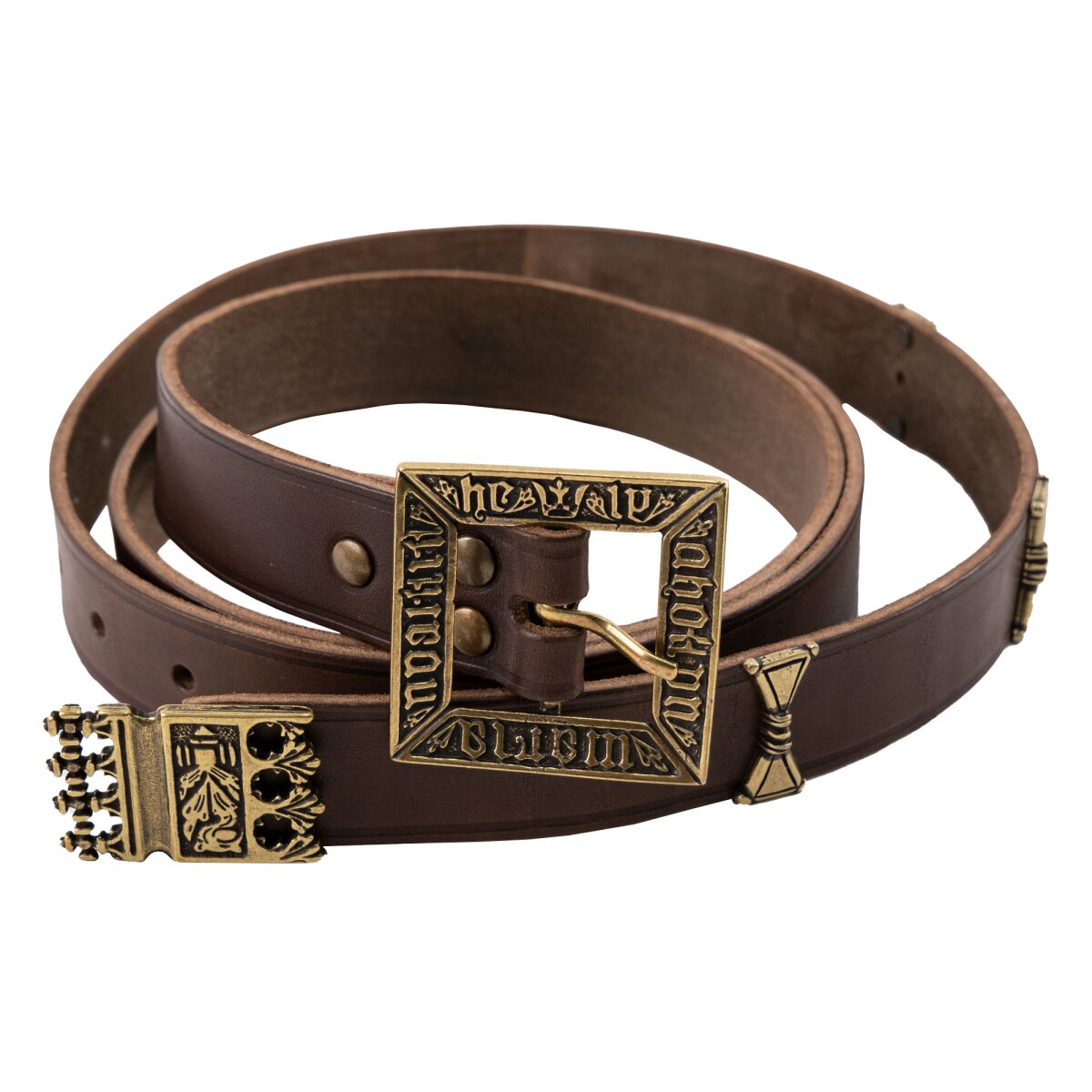 Ceinture Erik avec ferrures Marron 160cm