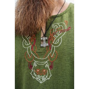 Viking Tunic with embroidery - Green
