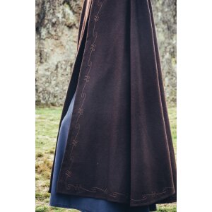 Medieval Cape Wool with Embroidery Brown