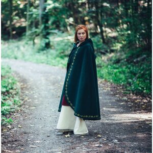 Short Medieval Cape Wool Green