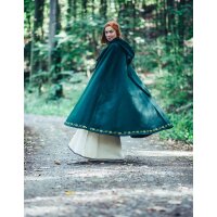 Short Medieval Cape Wool Green