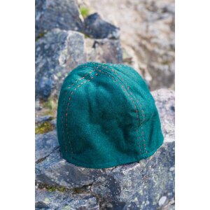 Wikinger Kappe aus Wolle - Gr&uuml;n