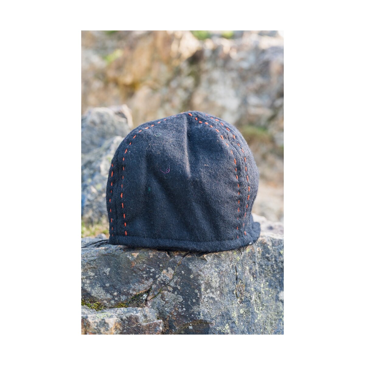 Wikinger Kappe aus Wolle - Schwarz