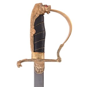 German lion head parade saber with steel scabbard