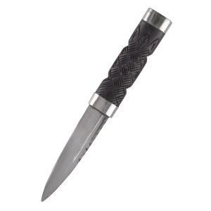 Sgian Dubh knife with leather sheath