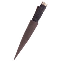 Sgian Dubh Knife with Damascus steel blade and sheath