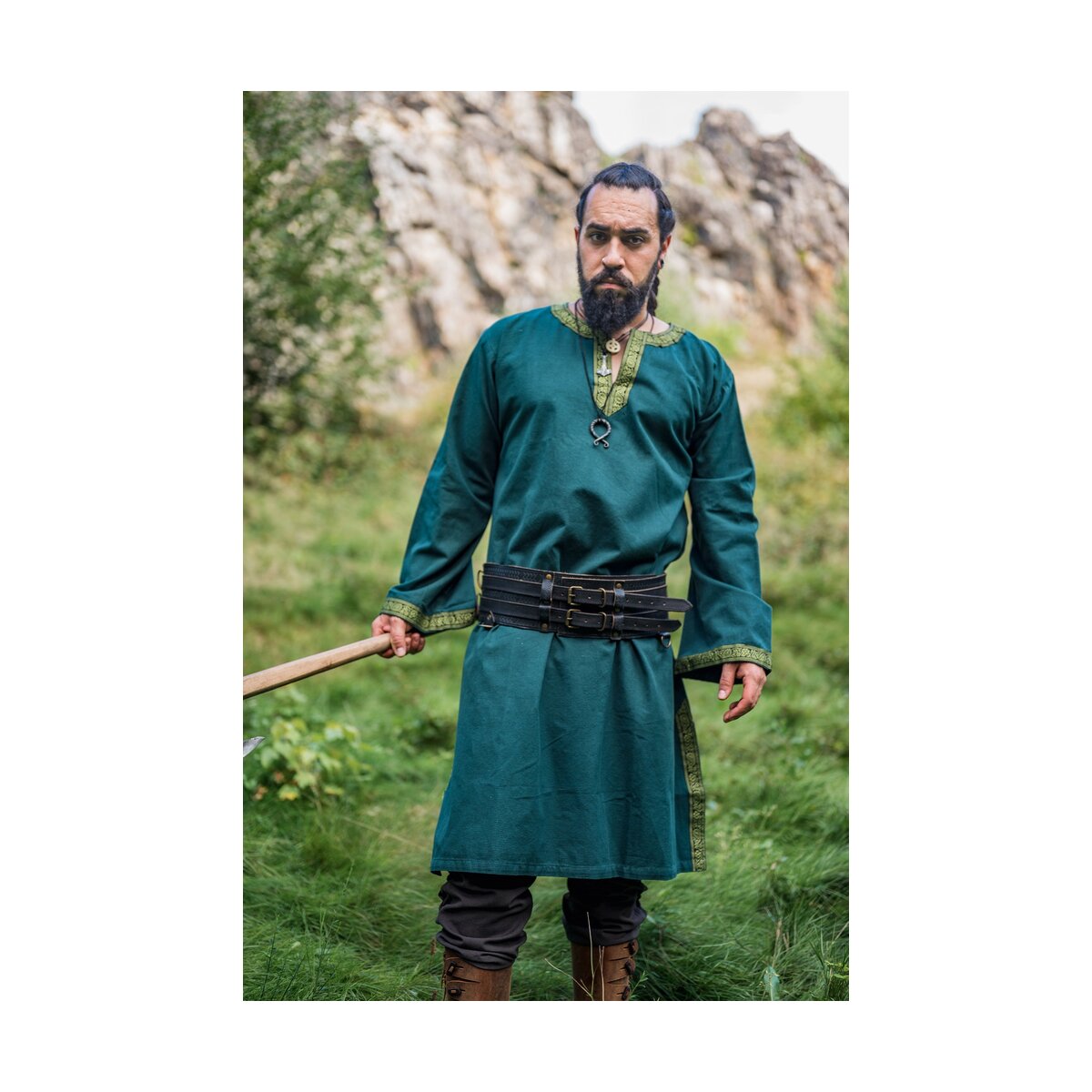 Tunic with border "Halvor" Green