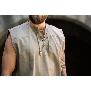 Sleeveless shirt with lacing "Jean" Hemp