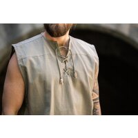 Sleeveless shirt with lacing "Jean" Hemp