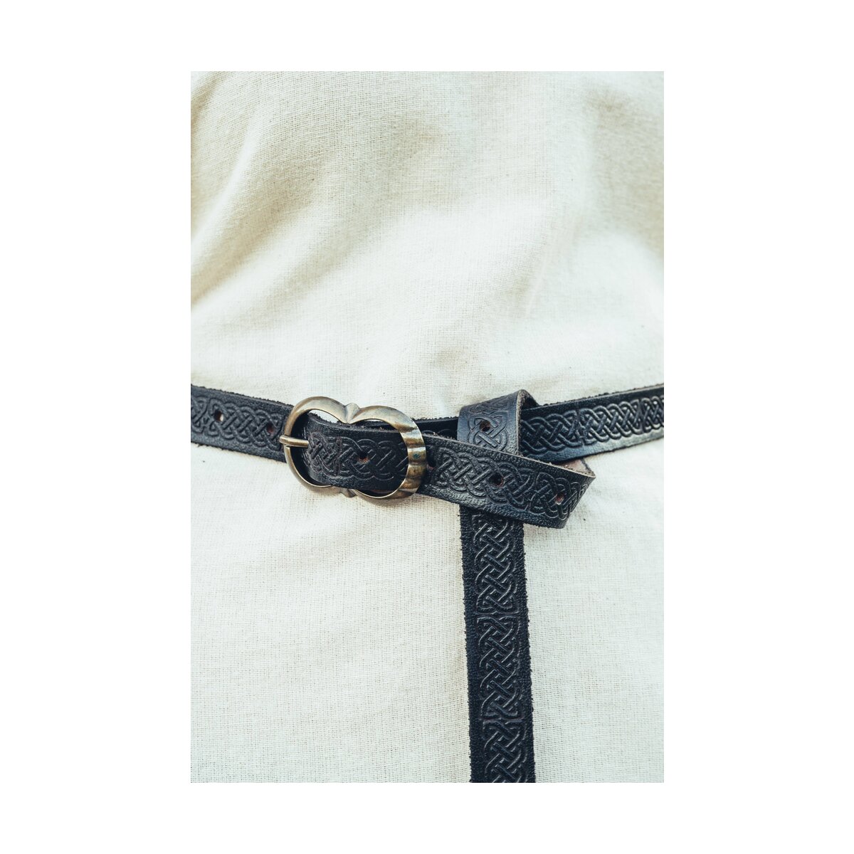 Ceinture celtique en cuir "Merle" Noir