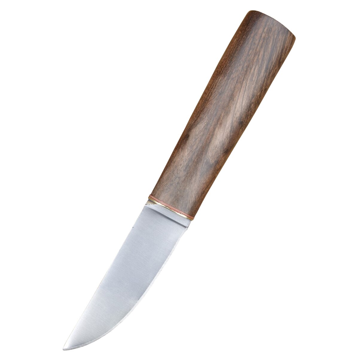 Viking knife with walnut handle and leather sheath