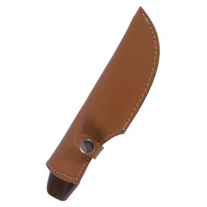 Hunting knife with wooden handle, about 20 cm and leather...