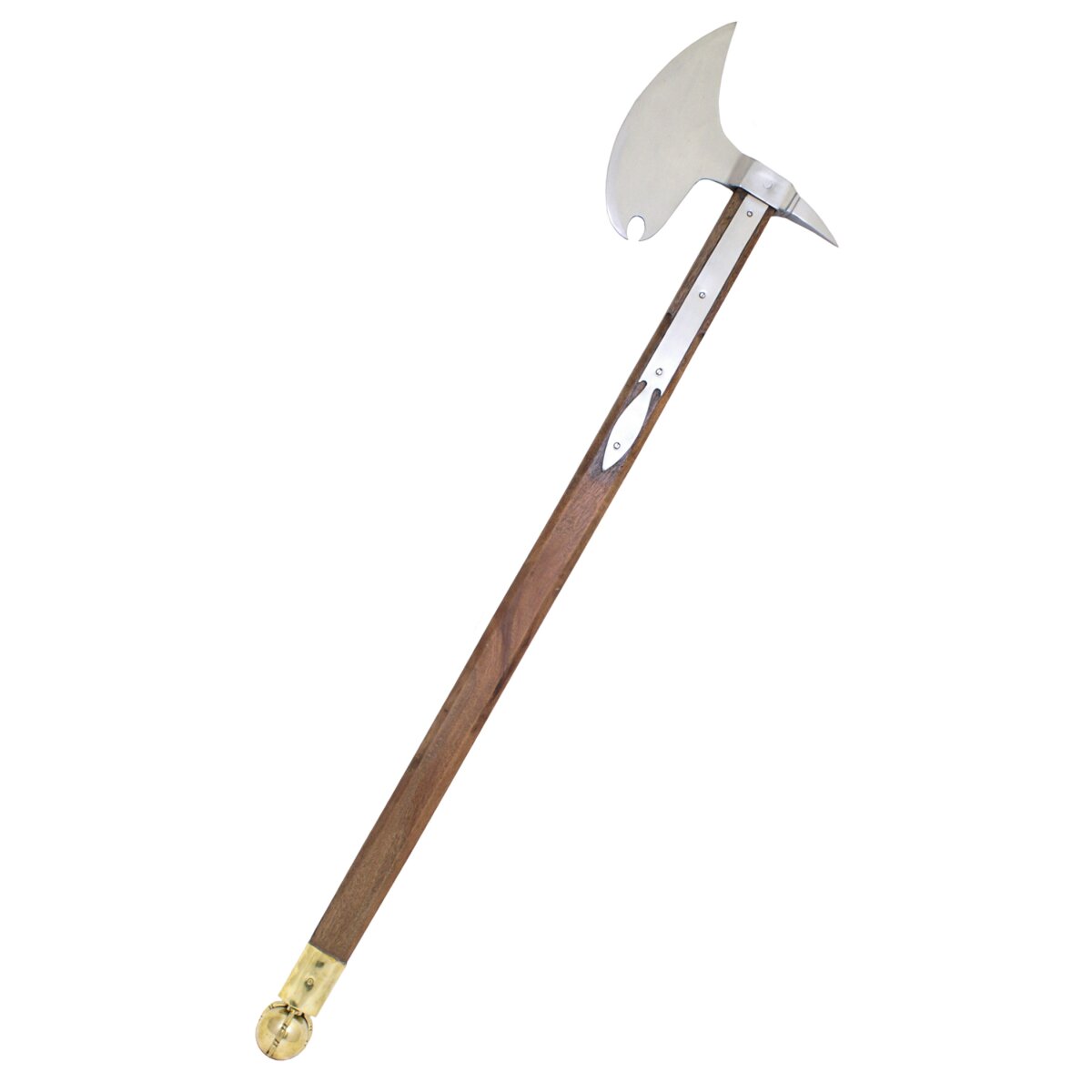 Riding axe with decorative wooden handle