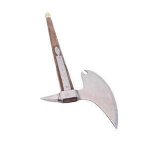 Riding axe with decorative wooden handle