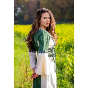 Medieval Dress with Border "Sophie" - Natural/Green