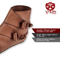 Viking shoes Jorvik darkbrown with rubbersole