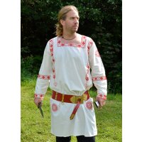 Roman long sleeve tunic, red embroidered