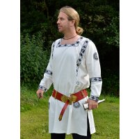 Roman long sleeve tunic, blue embroidered