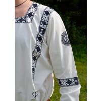 Roman long sleeve tunic, blue embroidered