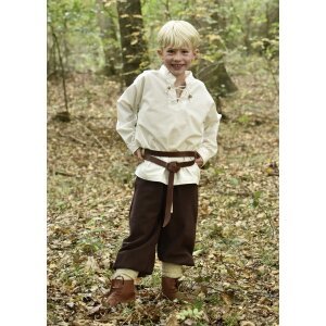 Children medieval shirt Colin, with lacing, nature