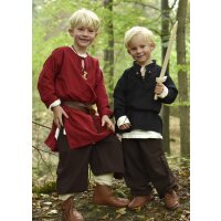 Children medieval shirt Colin, with lacing, black