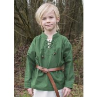 Children medieval shirt Colin, with lacing, green