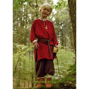 Long sleeve medieval tunic / bodice Arn for children, red