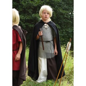 Children medieval cape Paul, black