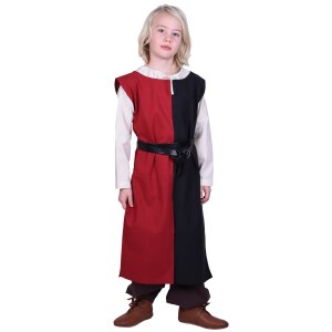 Medieval childrens tunic Lucas for children, Mi-Parti, red / black