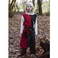 Medieval childrens tunic Lucas for children, Mi-Parti, red / black