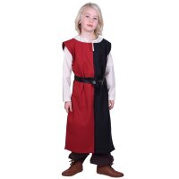 Medieval childrens tunic Lucas for children, Mi-Parti, red / black