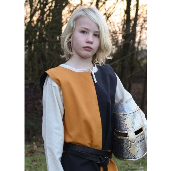 Medieval childrens tunic Lucas for children, Mi-Parti, yellow / black