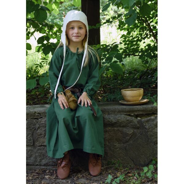 girls green medieval dress Ivy Green Linen Corset Dress