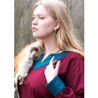 Viking dress Jona, burgundy/petrol